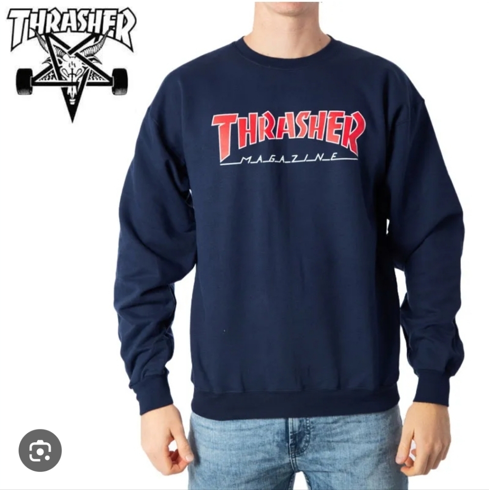 Women's Thrasher Navy Blue Men's Sweatshirt - Size Small Like New